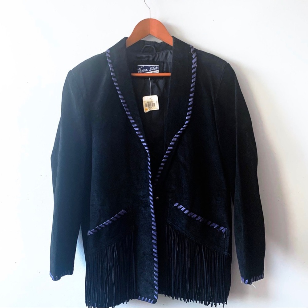 Vintage western genuine leather suede jacket